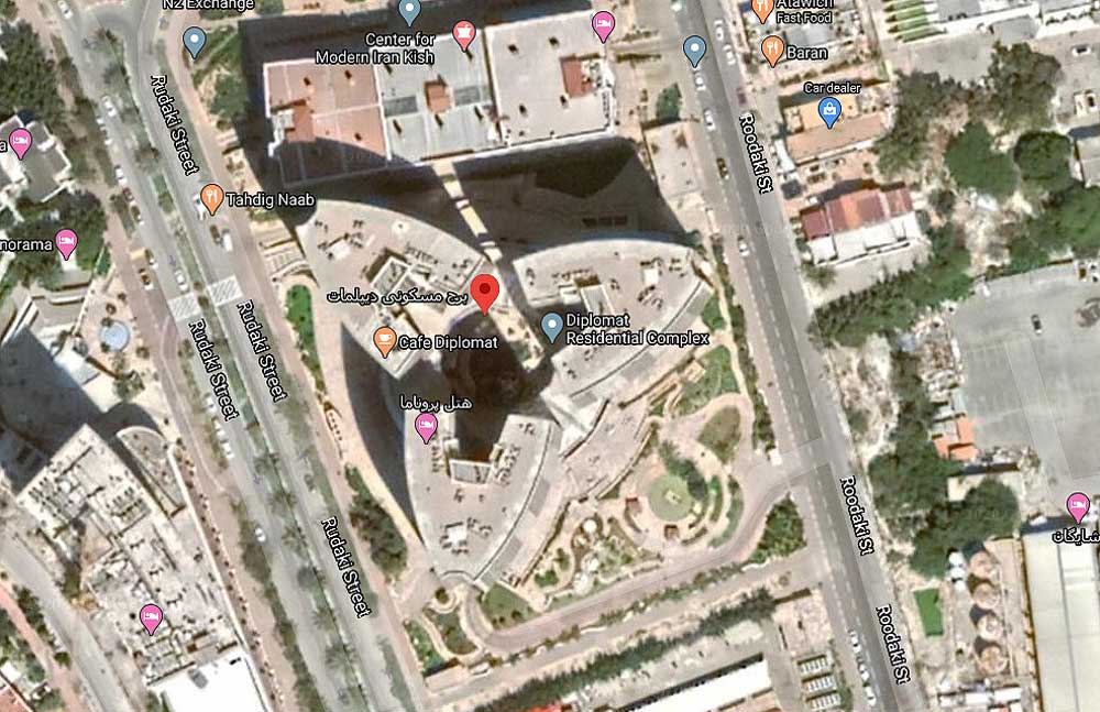 تصویر ماهواره ای برج دیپلمات کیش